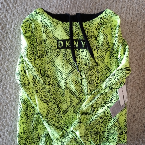 Dkny Tops - NWT DKNY Lime Green Hooded Sweatshirt